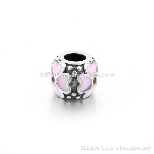 Pink enamel Cherry Blossom with 925 sterling silver